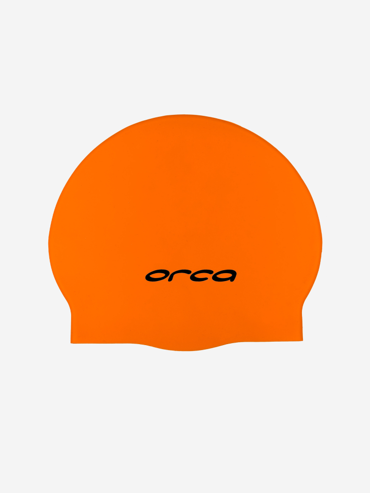Orca Silicone Swim Cap Schwimmkappe High Vis Orange