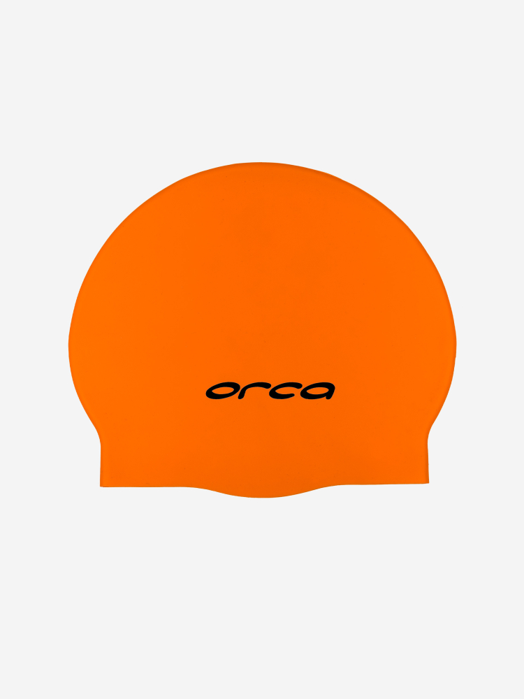 Orca Silicone Swim Cap high vis orange