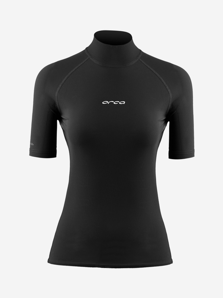 Orca Camiseta de Surf Manga Corta Tango Rash Vest Mujer Negro